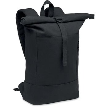 Rolltop 15 inch laptop rugzak Koper roll zwart