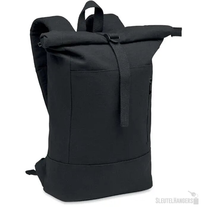 Rolltop 15 inch laptop rugzak Koper roll zwart