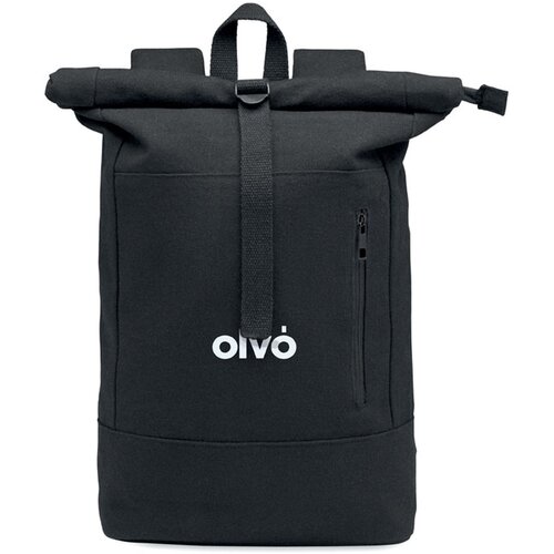 Rolltop 15 inch laptop rugzak Koper roll zwart