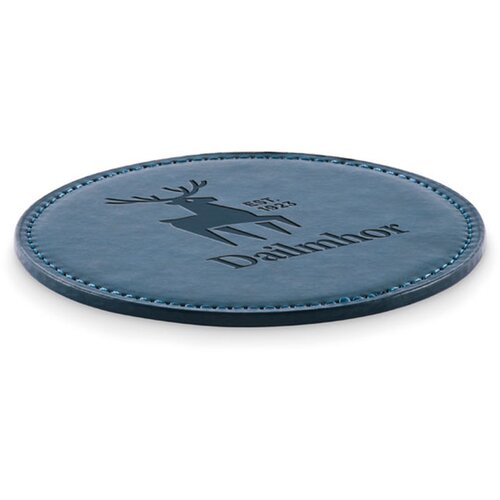 Ronde onderzetter in pu Posa marineblauw