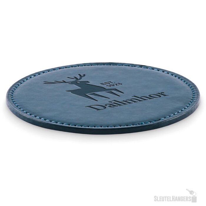 Ronde onderzetter in pu Posa marineblauw