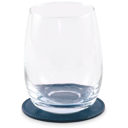 Ronde onderzetter in pu Posa marineblauw