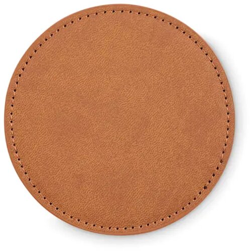 Ronde onderzetter in pu Posa bruin