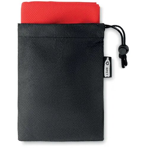 Rpet sporthanddoek in zakje Tuko Rood