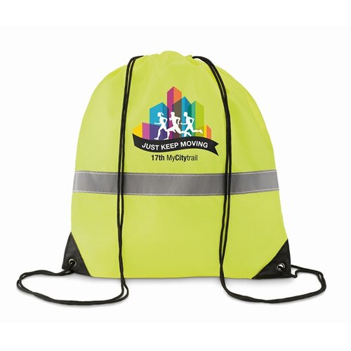Rugzak met koord Stripe neon geel