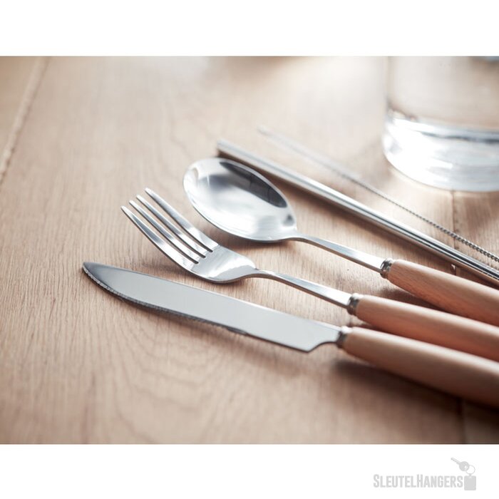 Rvs bestekset Custa set beige