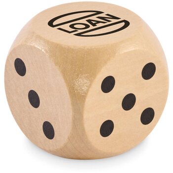 Schima houten dobbelsteen 5cm Dado Bruin