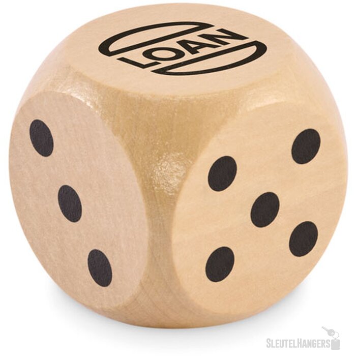 Schima houten dobbelsteen 5cm Dado Bruin