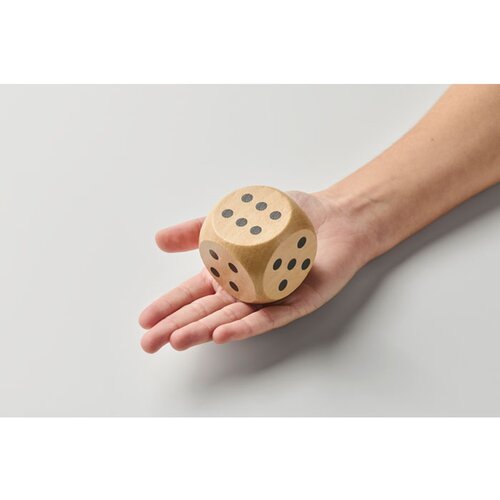 Schima houten dobbelsteen 5cm Dado Bruin