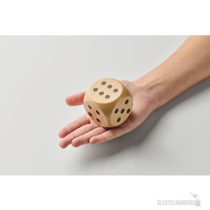 Schima houten dobbelsteen 5cm Dado Bruin