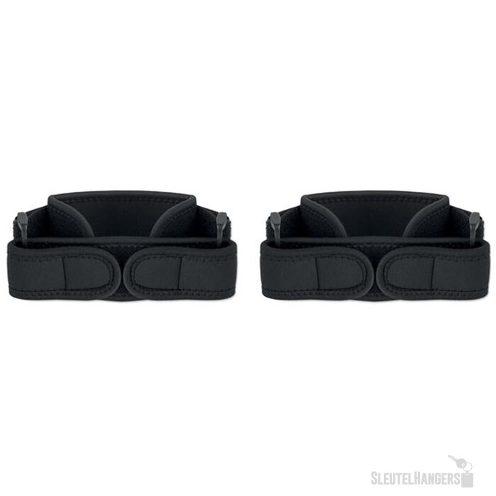Set van 2 sport-kniebandages Stabil zwart