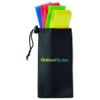 Set van 4 fitnessbanden Fitband Zwart