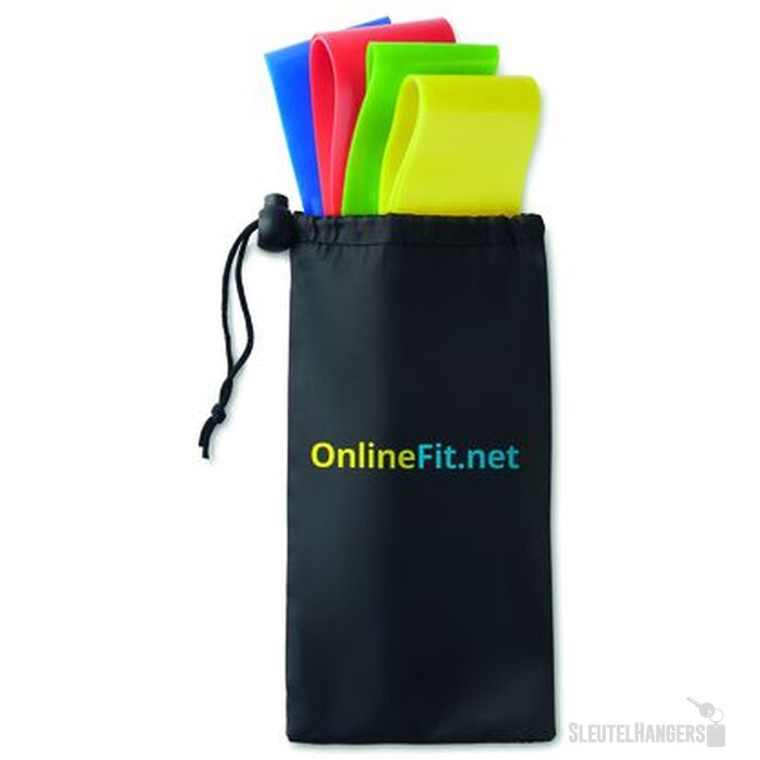 Set van 4 fitnessbanden Fitband Zwart