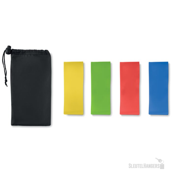 Set van 4 fitnessbanden Fitband Zwart