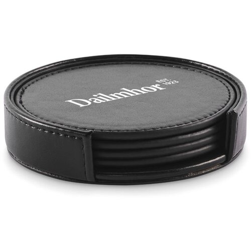 Set van 4 pu onderzetters Posa set Zwart