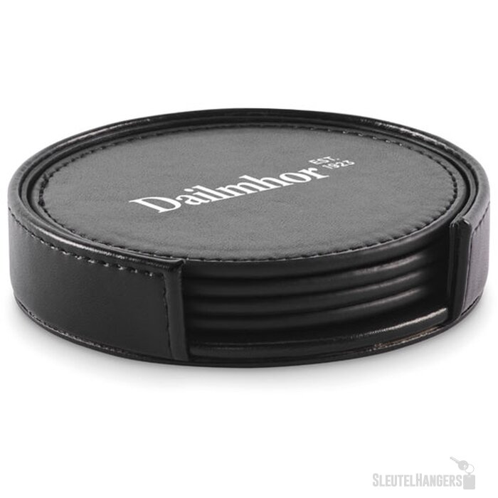 Set van 4 pu onderzetters Posa set Zwart