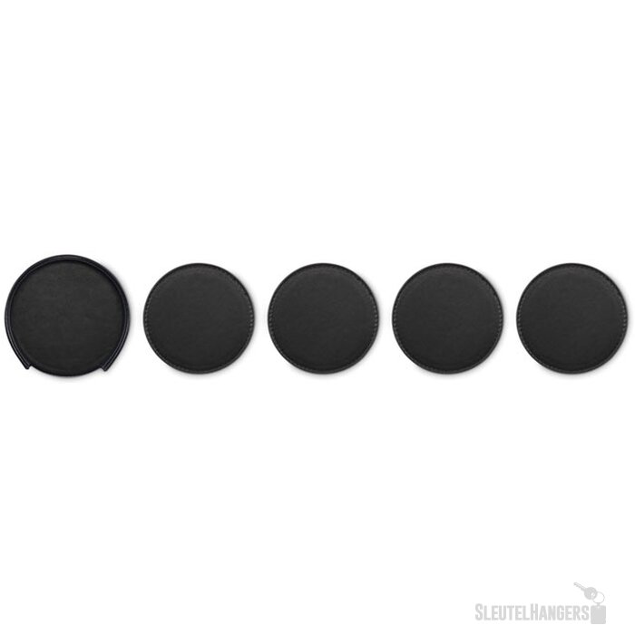 Set van 4 pu onderzetters Posa set Zwart