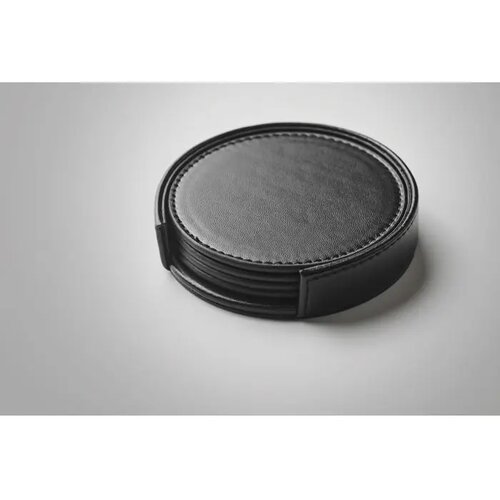Set van 4 pu onderzetters Posa set Zwart
