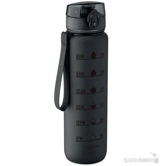 Sportwaterfles rpet 1l Isforden mark zwart