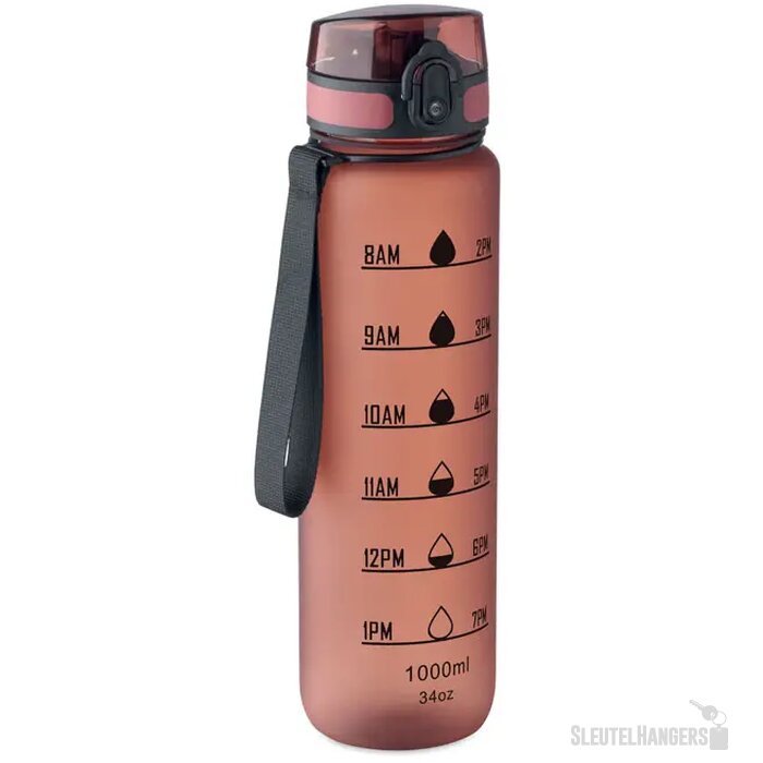 Sportwaterfles rpet 1l Isforden mark bordeaux