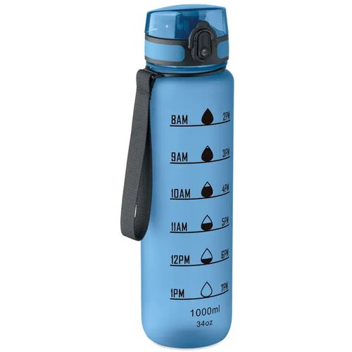 Sportwaterfles rpet 1l Isforden mark transparant licht blauw