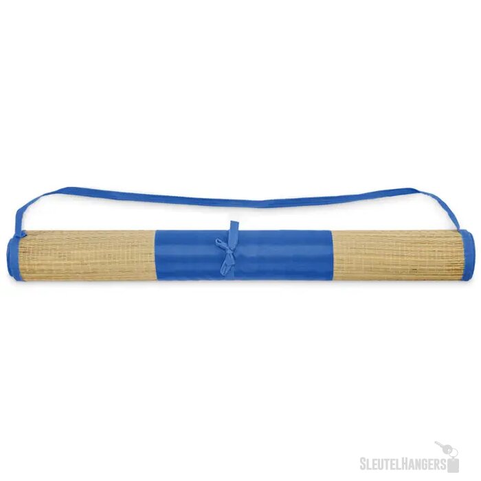 Strandmat van natuurlijk stro Rafia royal blauw