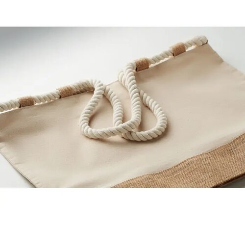 Strandtas canvas/jute Makenke beige