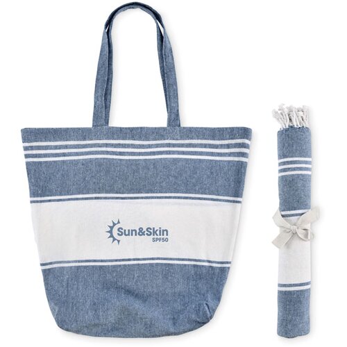 Strandtas met hamamdoek Hummum Blauw