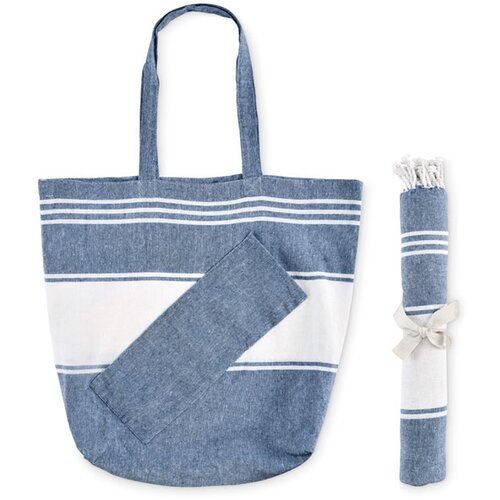 Strandtas met hamamdoek Hummum Blauw