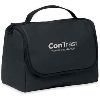 Toilettas met ophanghaak in pu Away zwart