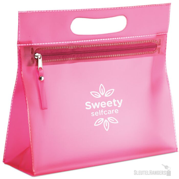 Transparante toilettas Moonlight Fuchsia