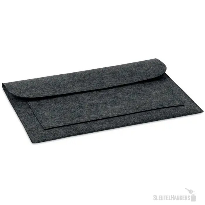 Vilten laptophoes Pouchlo steengrijs