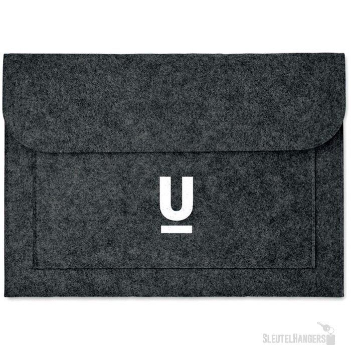 Vilten laptophoes Pouchlo Grijs