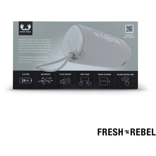  1RB7400 I Fresh 'n Rebel Bold M2 Waterbestendige Bluetooth Speaker licht grijs