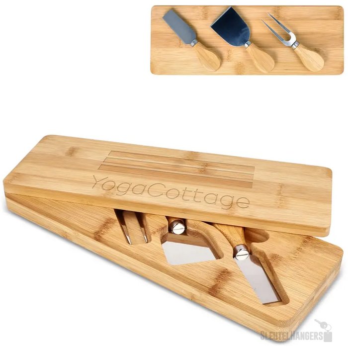 3-delige bamboe kaasmessenset