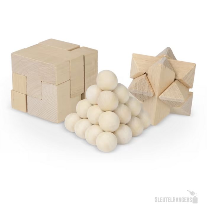 3-in-1 denkspel hout / hout