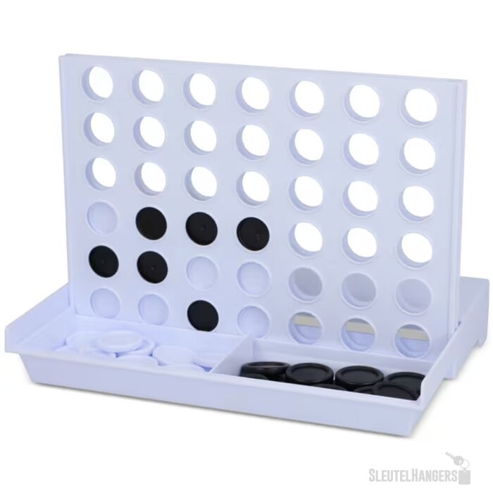 4 op een rij spel van gerecyclede materialen wit