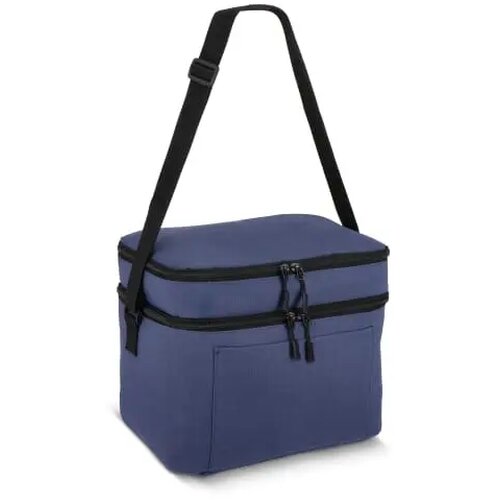 600D gerecycled PET koeltas met twee vakken Blauw