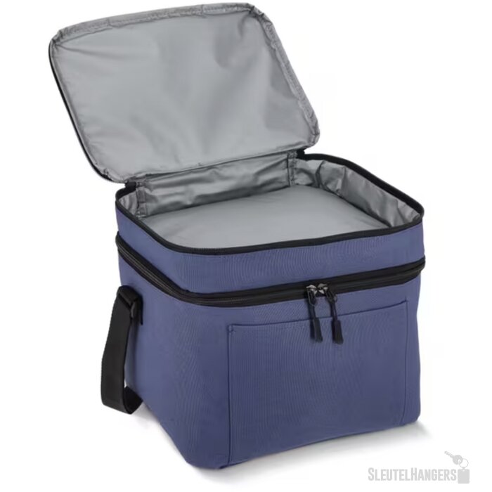 600D gerecycled PET koeltas met twee vakken Blauw