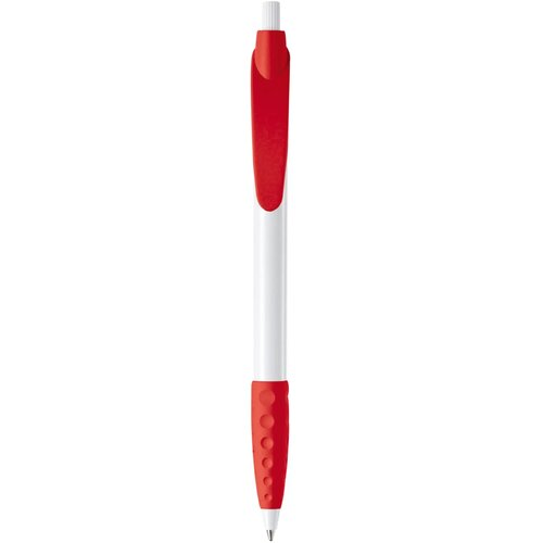 Balpen Cosmo grip hardcolour wit / rood