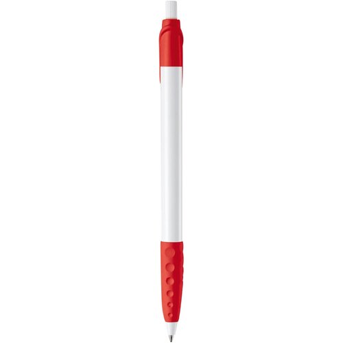Balpen Cosmo grip hardcolour wit / rood