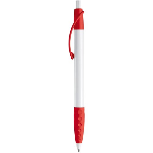 Balpen Cosmo grip hardcolour wit / rood