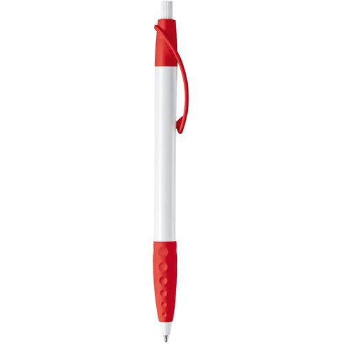 Balpen Cosmo grip hardcolour wit / rood