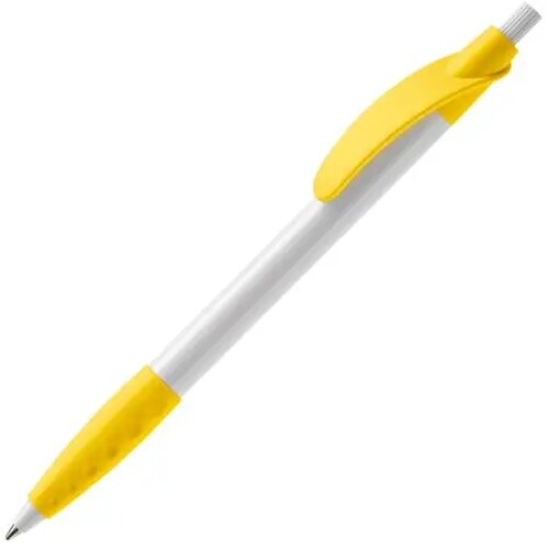 Balpen Cosmo grip hardcolour wit / geel