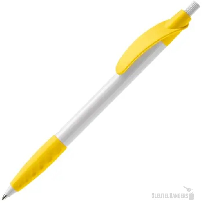 Balpen Cosmo grip hardcolour wit / geel