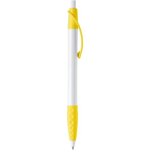 Balpen Cosmo grip hardcolour wit / geel