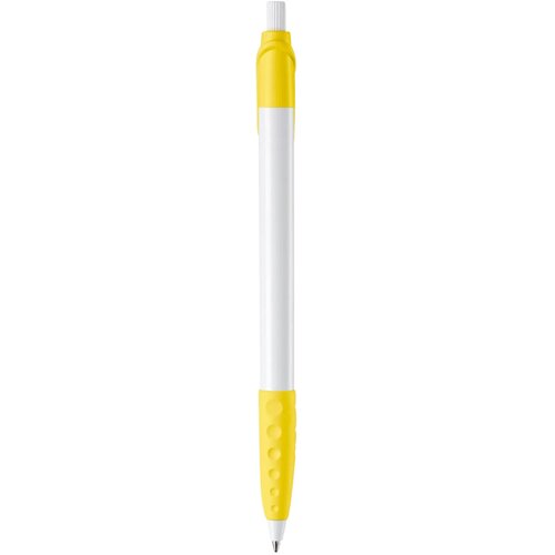Balpen Cosmo grip hardcolour wit / geel