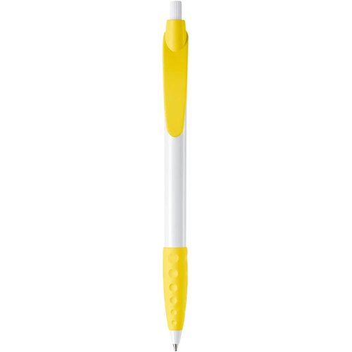 Balpen Cosmo grip hardcolour wit / geel