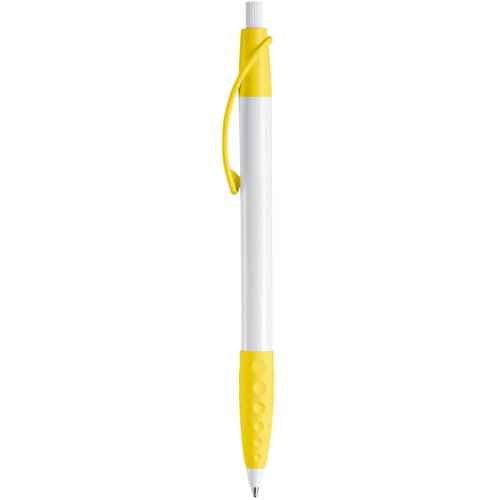 Balpen Cosmo grip hardcolour wit / geel