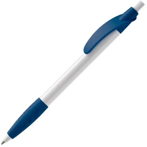 Balpen Cosmo grip hardcolour wit / donkerblauw